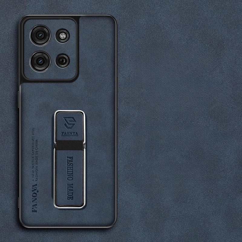 Sheepskin Leather Case for Moto G75 5G G85 G55 G35 G45 G15 G05 G34 E15 Matte Stand Holder Protection Silicone Frame Back Cover