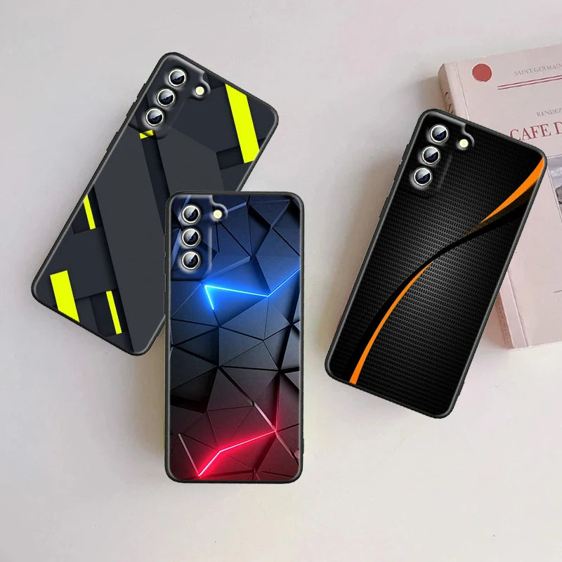 Car Carbon Fibre For Samsung Galaxy S24 S23 S22 S21 S20 FE S10 S10E Plus Ultra Pro Lite 5G Black Back Phone Case