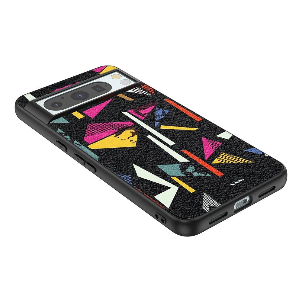 Back Cover Leather Case for Google Pixel 4 XL 4A 5 5A 5G 6 Pro 6A 7 Pro 7A 8 Pro 8A High Quality with Color Triangle Image Print