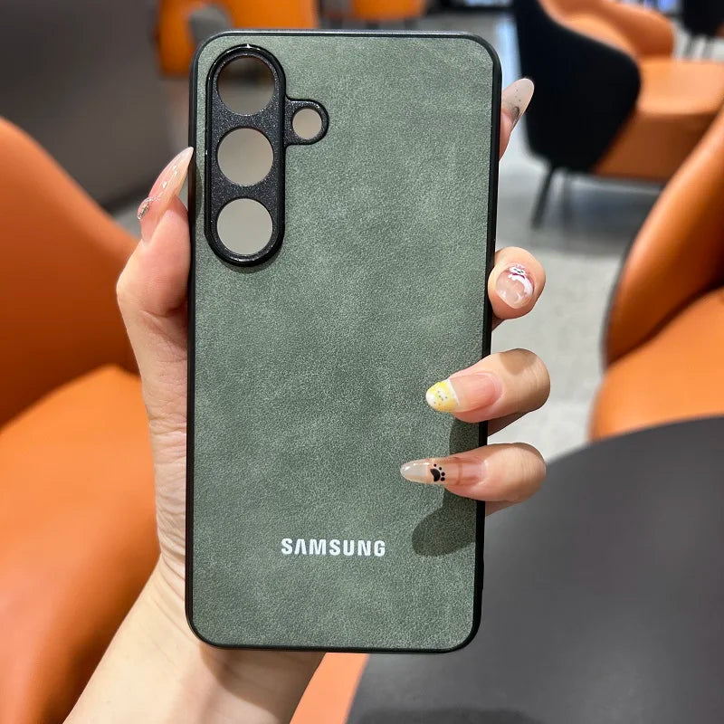 Luxury Sheepskin Leather Phone Case Samsung Galaxy S25Ultra S25 S24 S23 S22 S21 Ultra Plus S23FE S24FE Lambskin Soft Coque