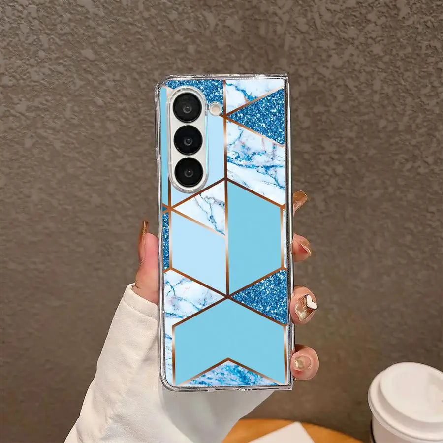Case for Samsung Galaxy ZFold6 ZFold3 ZFold4 ZFold5 Z Fold 7 6 5 4 3 ZFold7 Transparent Soft Phone Cover Marble