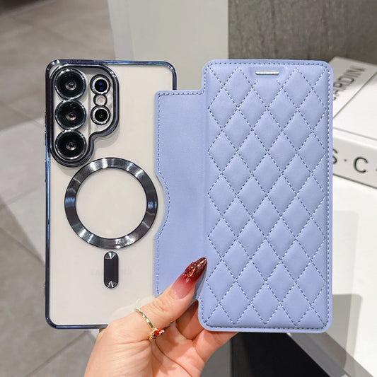 Card Storage Wallet Flip PU Leather Magnetic Case for Samsung Galaxy S26+ S25 S24 S23 FE S22 Ultra Plus A57 A55 Hard Clear Cover
