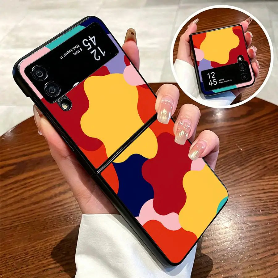 Phone Cover Case for Samsung Galaxy Z Fold 7 6 5 4 3 Z Flip 7 6 5 4 3 Colorful Texture Pattern