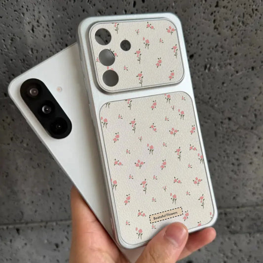 Camera Window Fower Phone Case For Samsung S26 Ultra S24 S25 FE S23 A56 5G A57 A37 A27 A17 A07 A06 A16 A26 A54 A55 Leather Cover