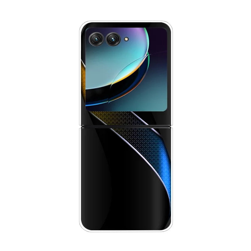 Case For Motorola Razr 40 Ultra Transparent Hard Folding Luxury Pattern For Motorola Moto Razr 40 Ultra Clear Cover Razr40 Ultra