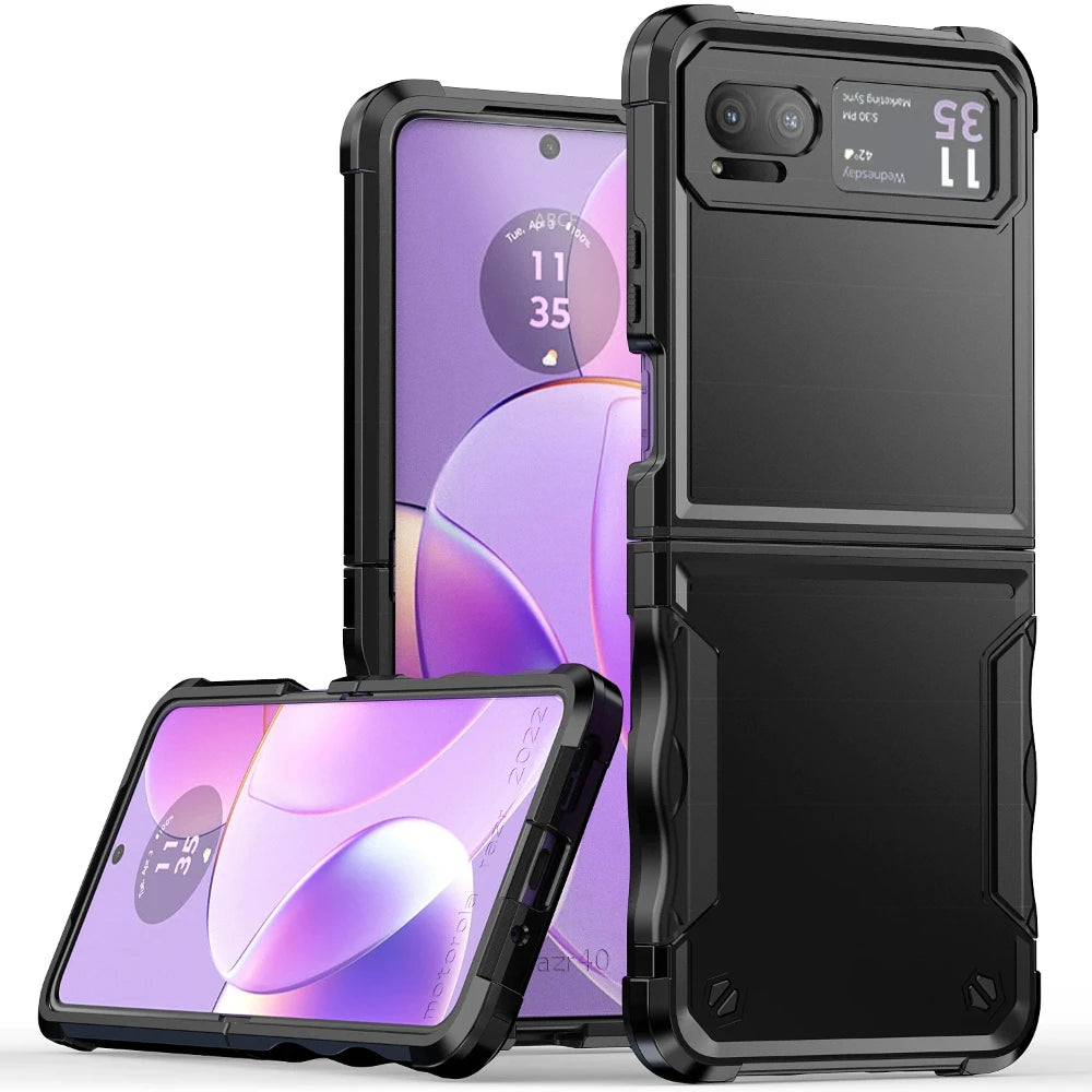 for Motorola Moto Razr 40 Case Luxury Soft Silicone Edges Hard Armor Shockproof Cute Folding Phone Cover MotorolaMotoRazr40