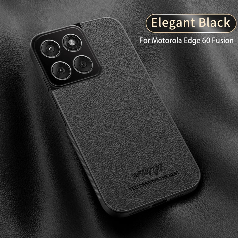 Luxury Business Leather Soft Frame Magnetic Cover For Motorola Edge 60 Fusion Edge60Fusion 5G Phone Cases Capa