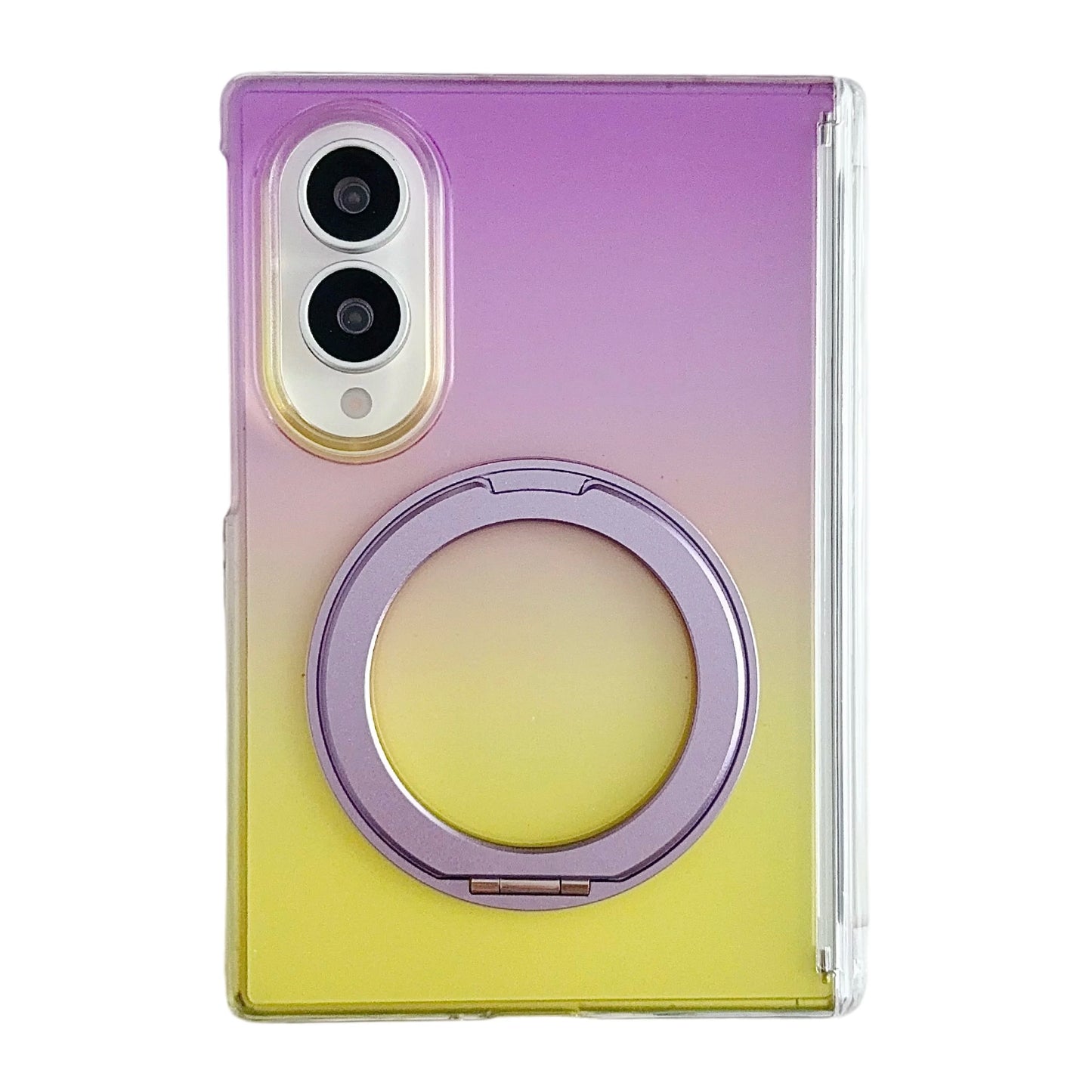 Colorful Gradient 360° Rotating Bracket for Magsafe Case for Samsung Galaxy Z Fold 8 Wide Fold8 Magnetic Hinge Translucent Cover