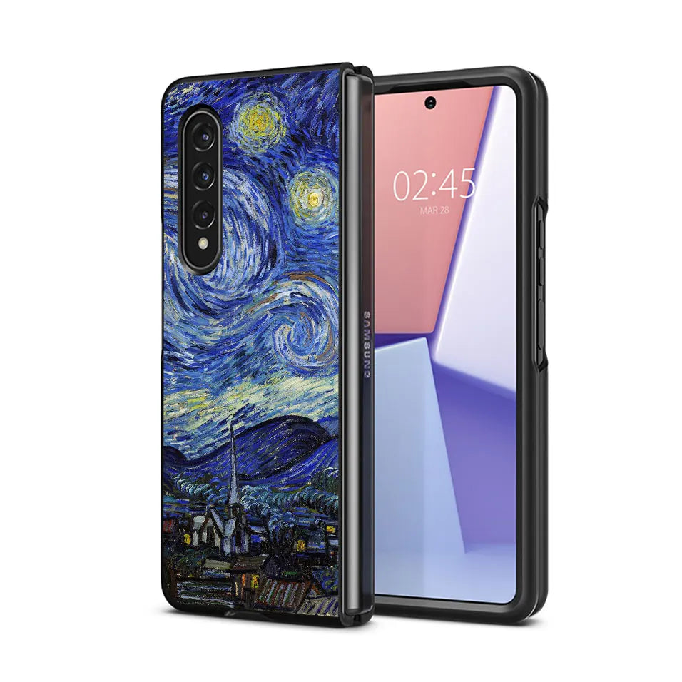 Van Gogh Cases for Samsung Galaxy ZFold4 Z Fold5 ZFold6 5G Z Fold4 Z Fold3 Protection Capa Shockproof Cover Black