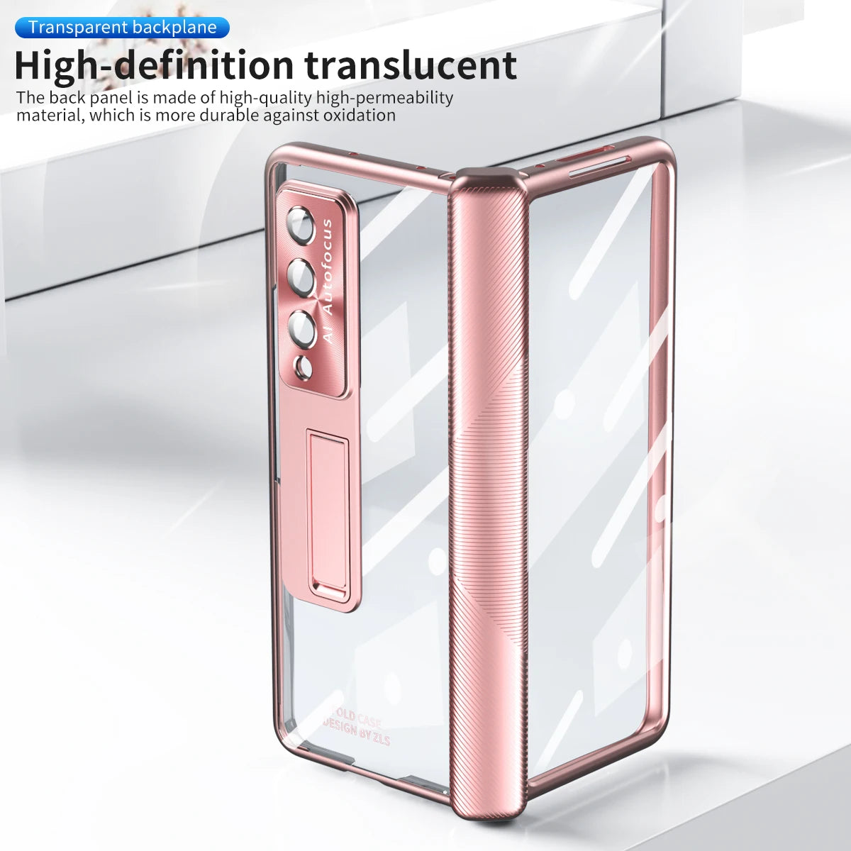 With Pen Plating Clear Magnetic Case For Samsung Galaxy Z Fold 7 6 5 4 3 Kickstand 360 Full Screen Protector Film Folding Cover