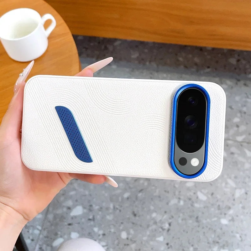 Blue Ventilated Phone Case For Pixel 11 Pro Google 11 10a Pixel 10 Pro XL 9a 9 Lens Ring Raised Protective Cover