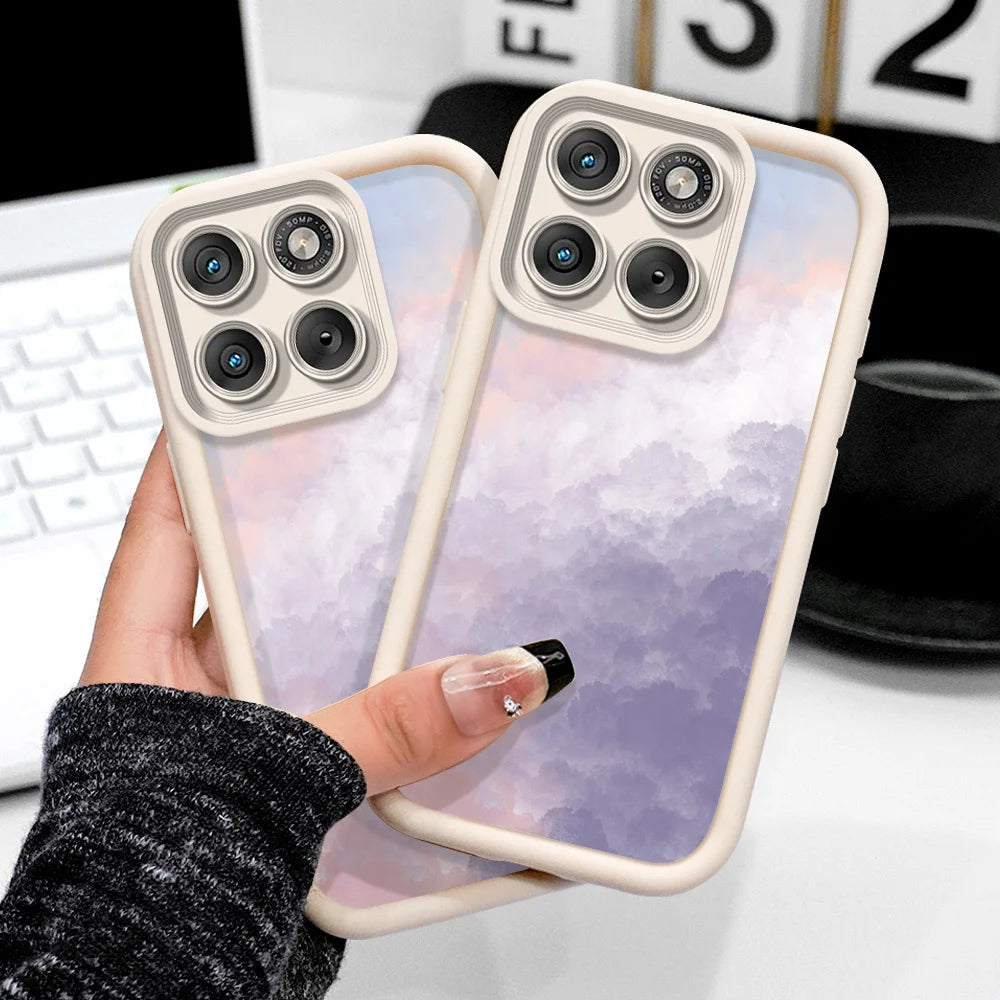 Texture Clouds Phone Case For Motorola Edge 70 60 50 40 Pro Ultra Fusion Stylus Neo 4G 5G Staircase Soft Cover