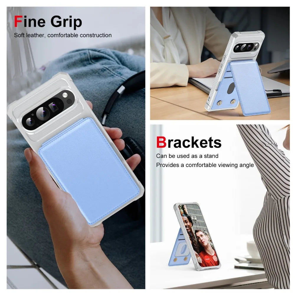 Card Slots Magnetic Foldable Kickstand Case for Google Pixel 11 10 9 Pro XL 8 7 Pro 10A 9A 8A 7A Luxury PU Leather Wallet Cover