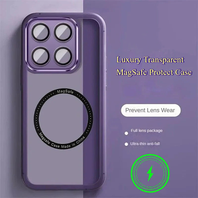 Luxury Transparent Magnetic Protect Case For MOTO G86 Power G56 G66J G66Y G85 G75 G45 G35 G15 G05 MagSafe TPU Protect Soft Cover