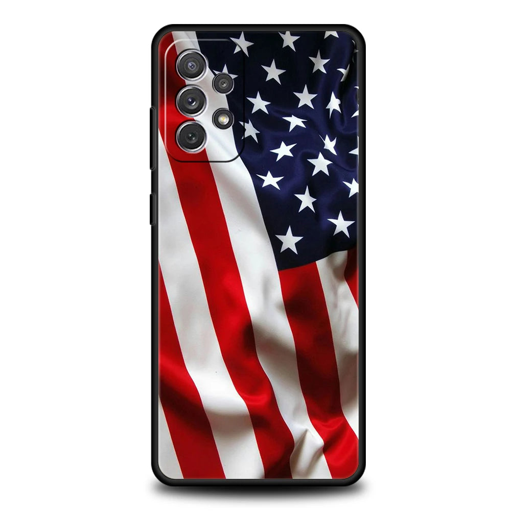 American United States Flag Phone Case for Samsung Galaxy A14 A54 A34 A51 A71 A72 A32 A52 A52S A01 A11 A21S A31 A41 5G TPU Shell