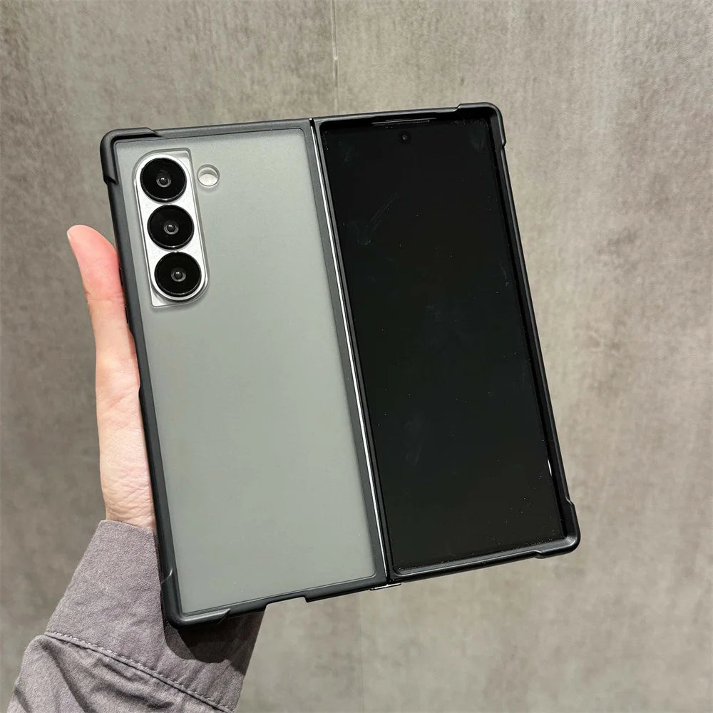 Translucent Matte Phone Case For Samsung Galaxy Z Fold 6 5 4 Fold6 Fold5 Fold4 5G Shockproof Protective Back Cover