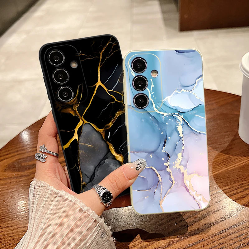 Marble Pattern Phone Case For Samsung Galaxy S24 S23 S22 Ultra S21 S20 FE A52 A53 A15 A16 A25 A35 A54 A55 5G Watercolor Cover
