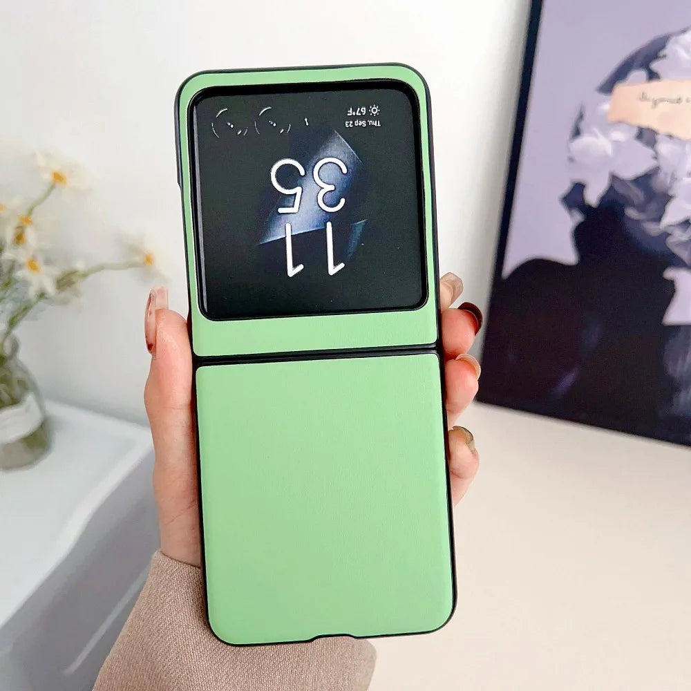 Moto Razr 50 Ultra PU Leather Hard Shell Phone Case for Motorola Razr 50 Ultra Razr 50 2024 Anti Fall Measures Protective Cover