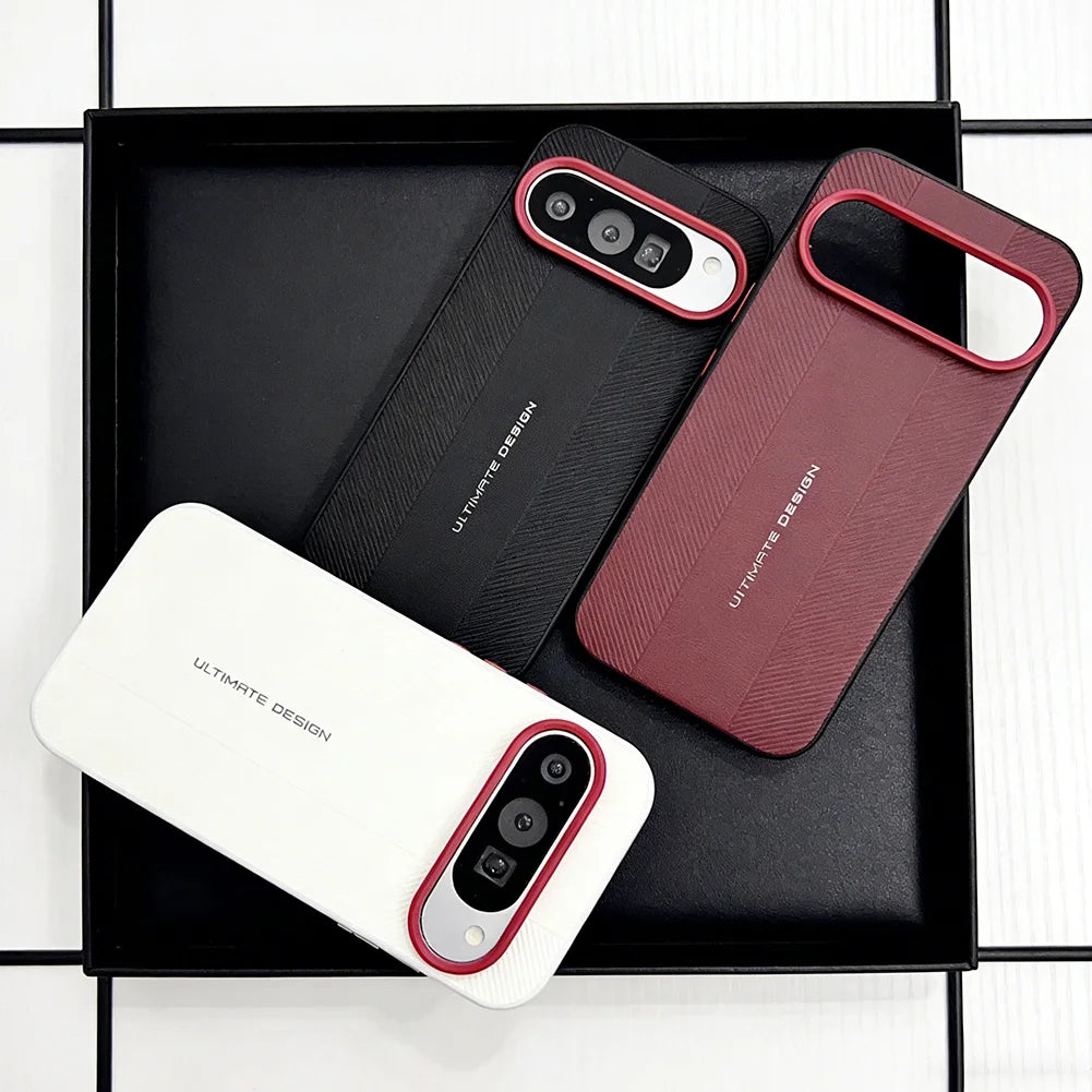 Red Camera Frame with Luxury Textured Case For Google Pixel 10a 10 Pro XL 10 pixel 9a 9 pro Ultimate Design Protective Cover