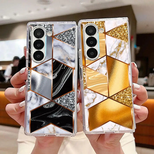 Case for Samsung Galaxy ZFold6 ZFold3 ZFold4 ZFold5 Z Fold 7 6 5 4 3 ZFold7 Transparent Soft Phone Cover Marble