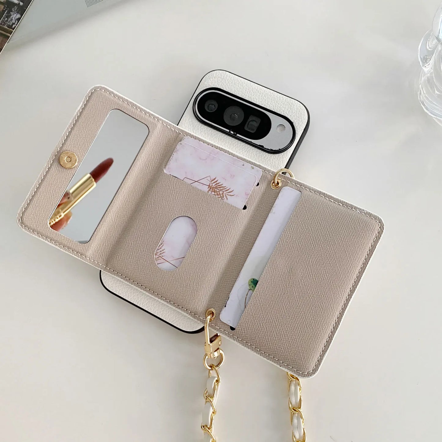 Unique Ink Dot Butterfly Wallet Case Lychee PU Leather Patch for Google Pixel 10 7 6 8 9a /Pixel 6 7 8 9 10Pro XL