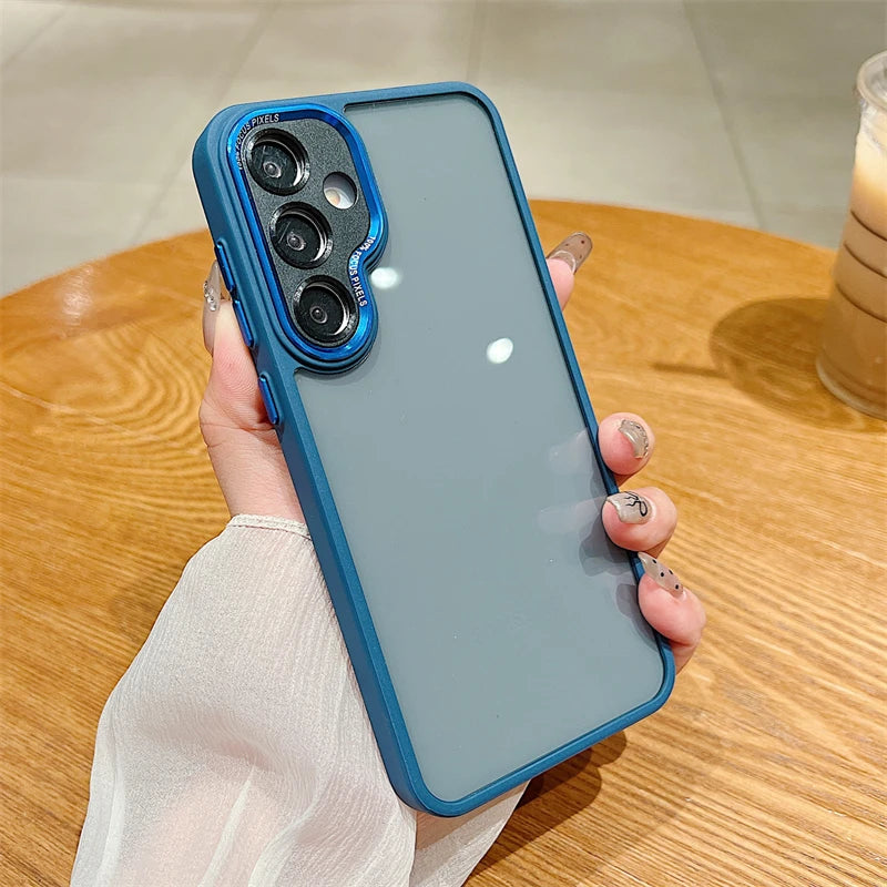 Transparent With Full Lens Protection Case For Samsung Galaxy S25 S24 S23 FE Plus Ultra A16 A06 A55 A54 A35 A25 A15 A14 A13 4G5G