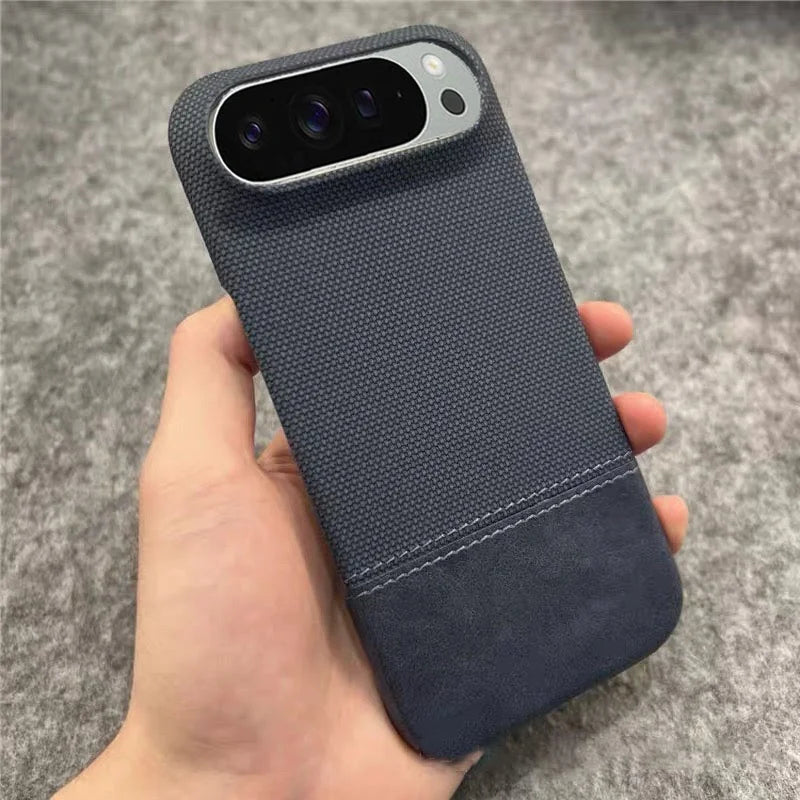 Retro Splice Armor Leather Shockproof Case For Google Pixel 10 9 8 Pro XL 10ProXL 9ProXL 8A Business Frameless Matte Fabric Capa