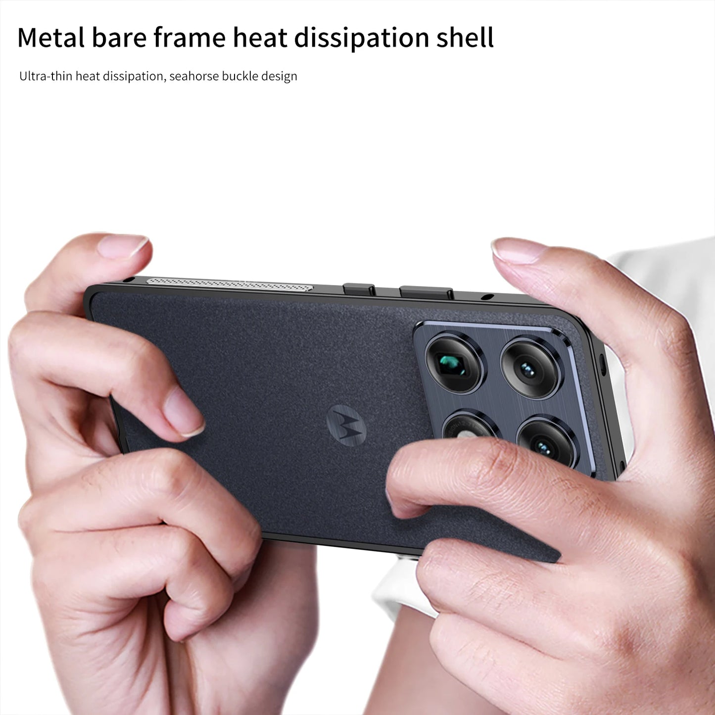 Case For Motorola Signature MOTO X70 Air Pro Luxury Aluminum Alloy Frame Case Shockproof Bare-skin feel For Motorola Edge70