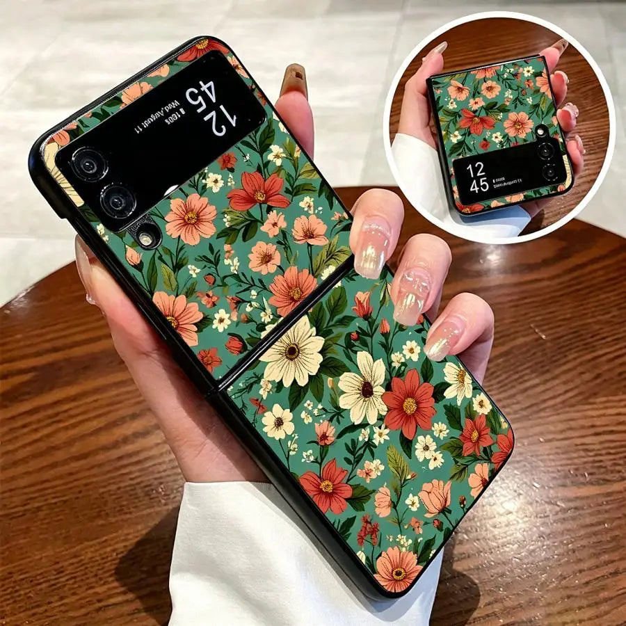 Case for Samsung Galaxy Z Flip 7 6 5 4 3 Z Fold 7 6 5 4 3 Phone Cover Colorful Flowers