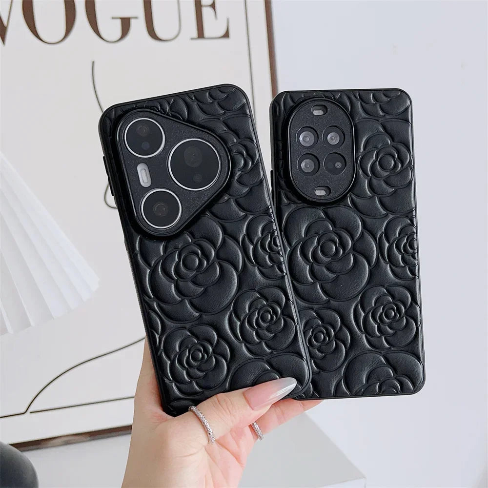 Camellia Flower Pattern PU Leather Phone Case For Samsung Galaxy S25 Ultra Edge S24 FE S23+ Plus A56 A55 A54 A53 A36 A35A26 5G