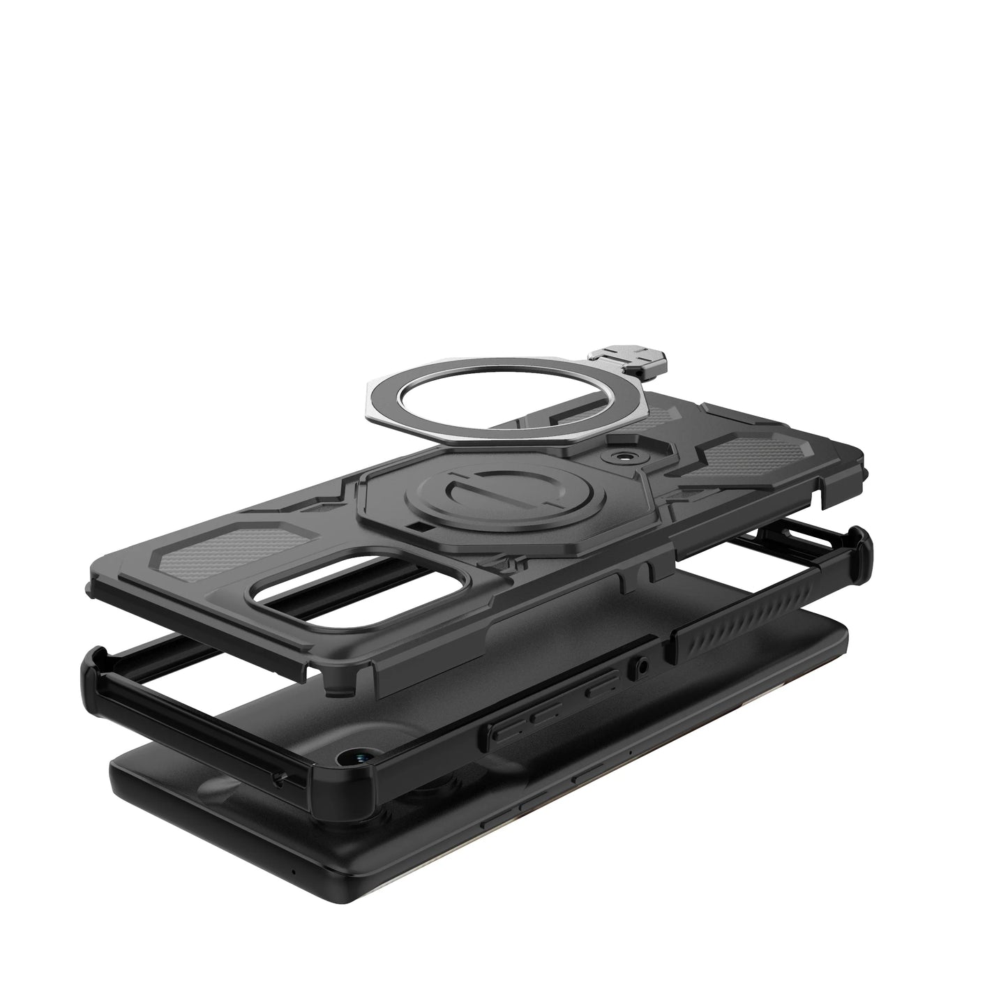 Magnetic Phone Case with Ring Stand Stand for Wireless Charging Motorola Moto Edge 50 Pro 60 Fusion 5G Hard Carbon Case