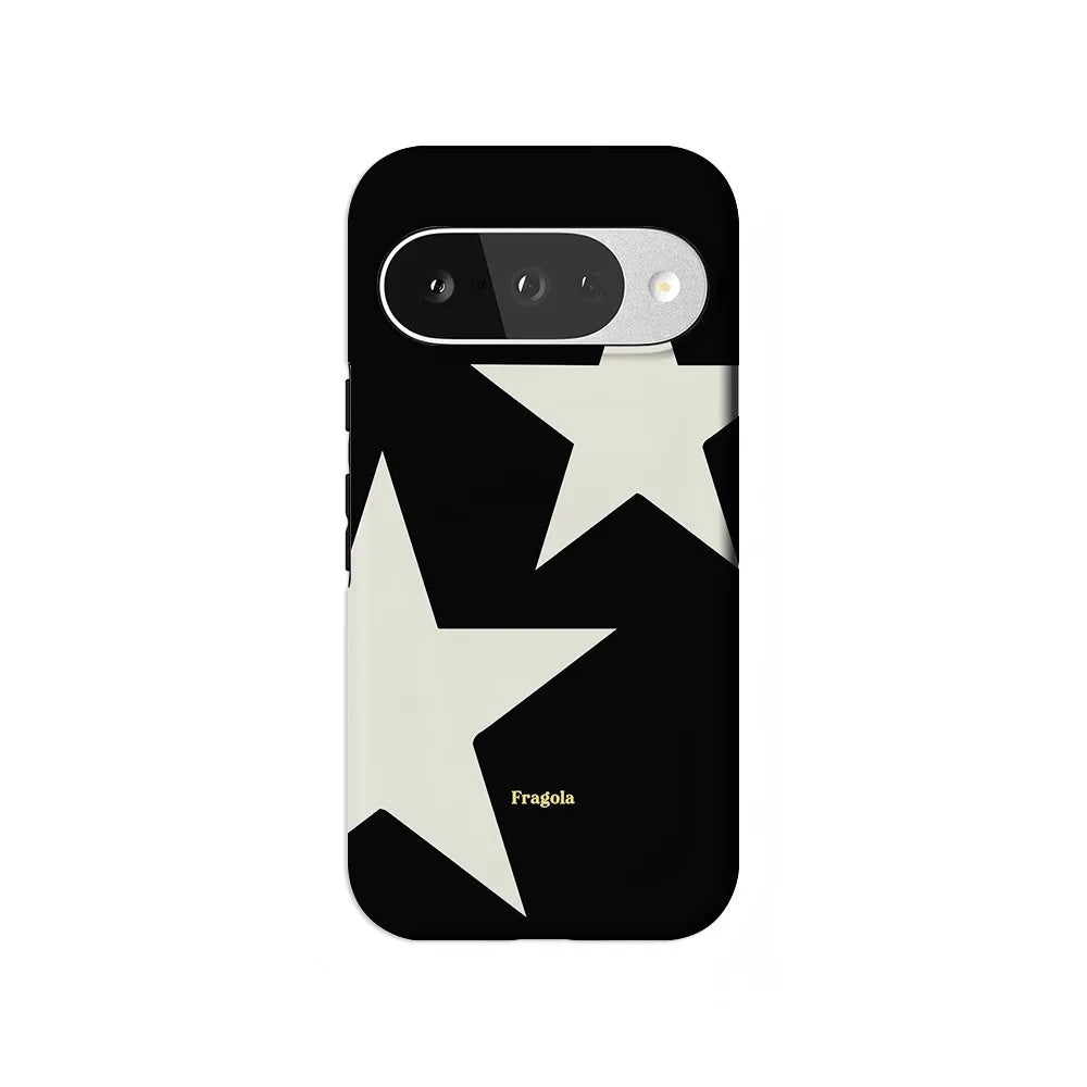 Luxury Clmj Fragola Black Star Pattern Phone Case For Google Pixel 10 9 8 7 10a 9a 8a 7a 5a Pro XL 5G Double-layer Back Cover