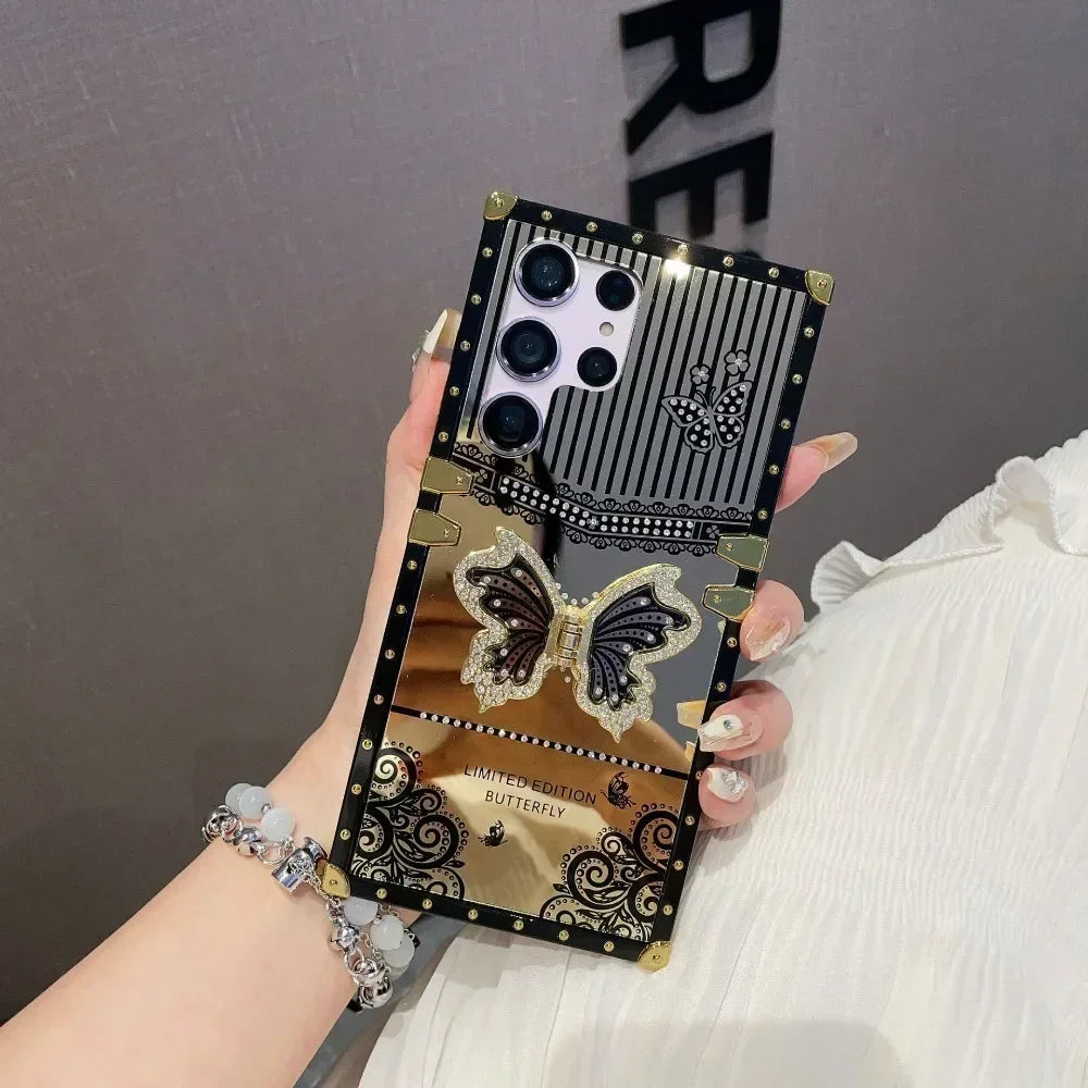 For Samsung Galaxy S23 FE S25 S24 S22 S21 Ultra Plus A15 A05S A05 A54 A55 A34 A15 A35 A06 A16 A26 A36 A56 AButterfly Stand Cover
