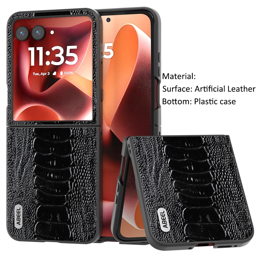 Alligator Crocodile Pattern Artificial  Leather Folding Case For Motorola Razr 60 Ultra / Razr60 / Razr 50 Ultra