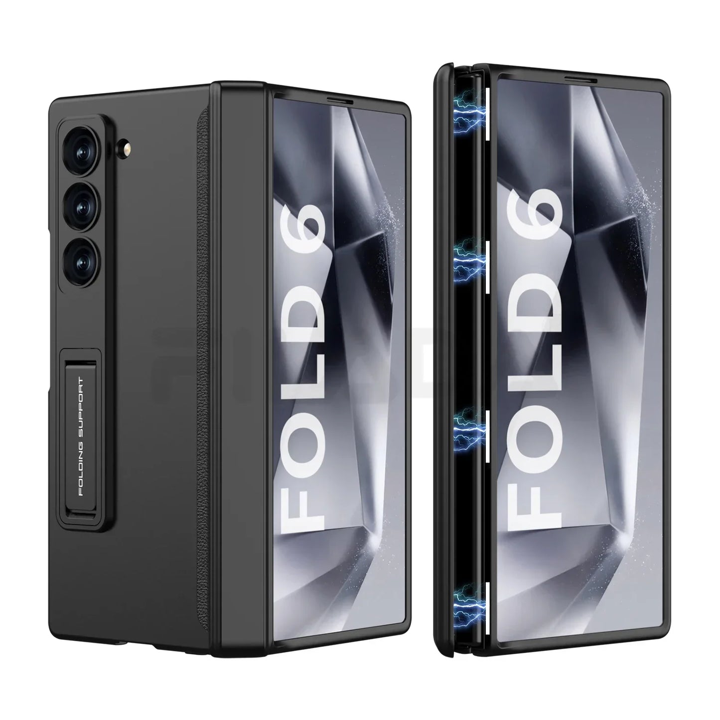 GKK Magnetic Hinge Armor Holder Case For Samsung Galaxy Z Fold 7 6 5 4 3 Stand Matte Hard PC Cover For Samsung Z Fold 6 5 Case