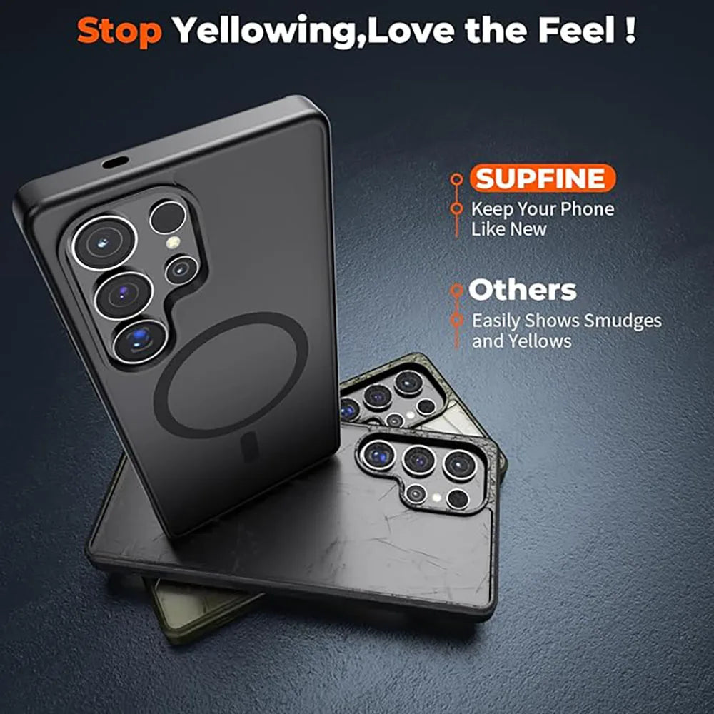 For Magsafe Translucent Phone Cases For Samsung Galaxy S26 S25 S24 S23 S22 Ultra Plus Case Magnetic Wireless Charging Cover