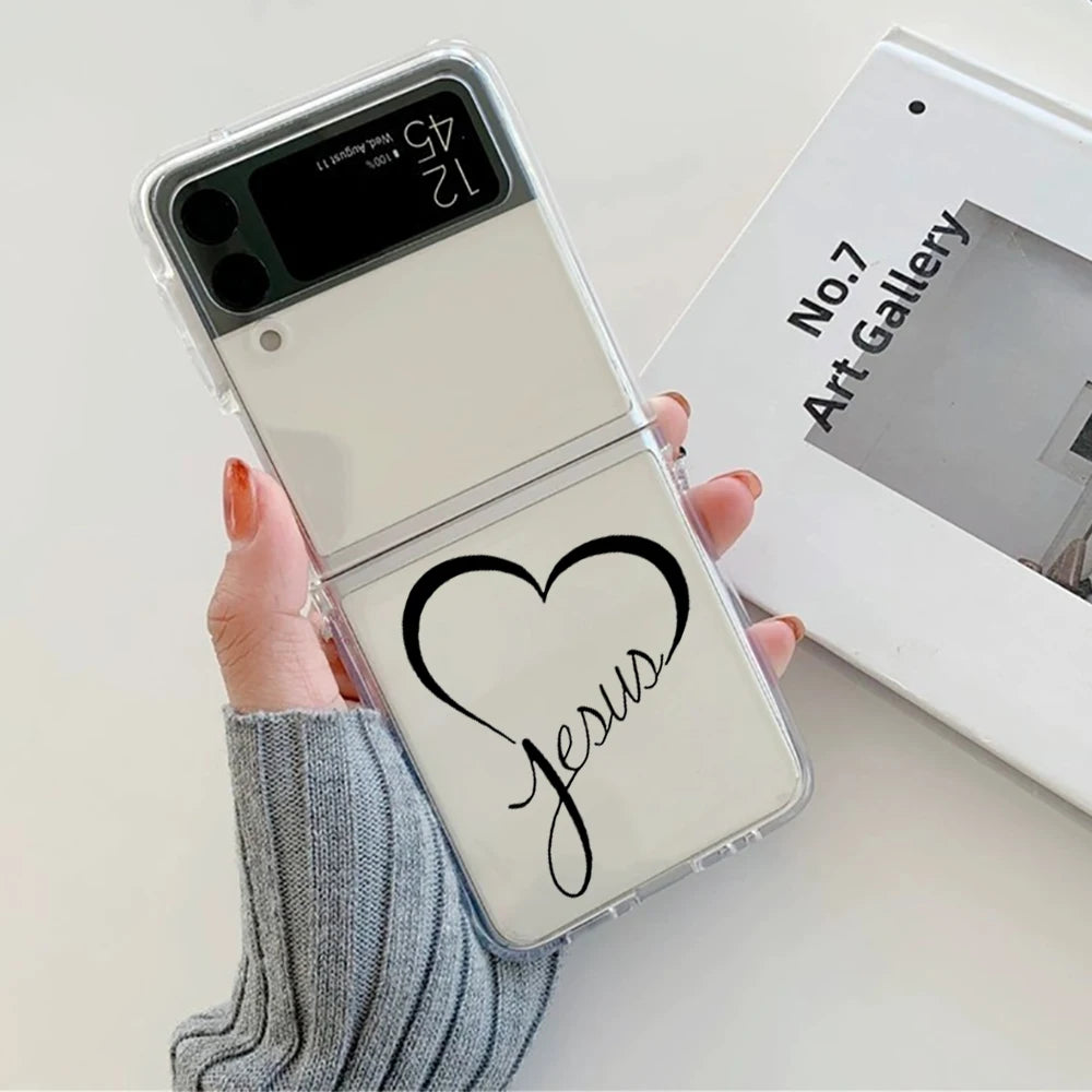 Faith Christian Religious Jesus Phone Case for Samsung Galaxy Z Flip 6 7 5 ZFlip 5 Hard Cover for Samsung ZFlip4 ZFlip3 Fundas