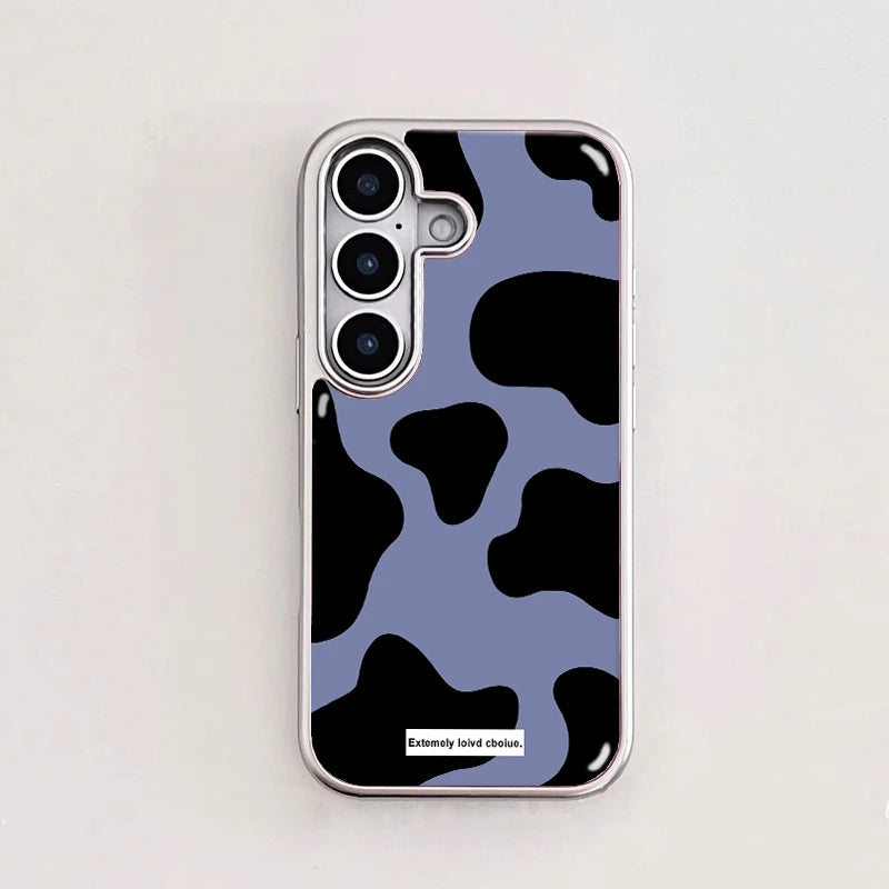 Retro Color Collision Pattern Electroplated Drip Glue Phone Case For Samsung Galaxy S23 S24 FE Plus Ultra S25 S26 EDGE Cover