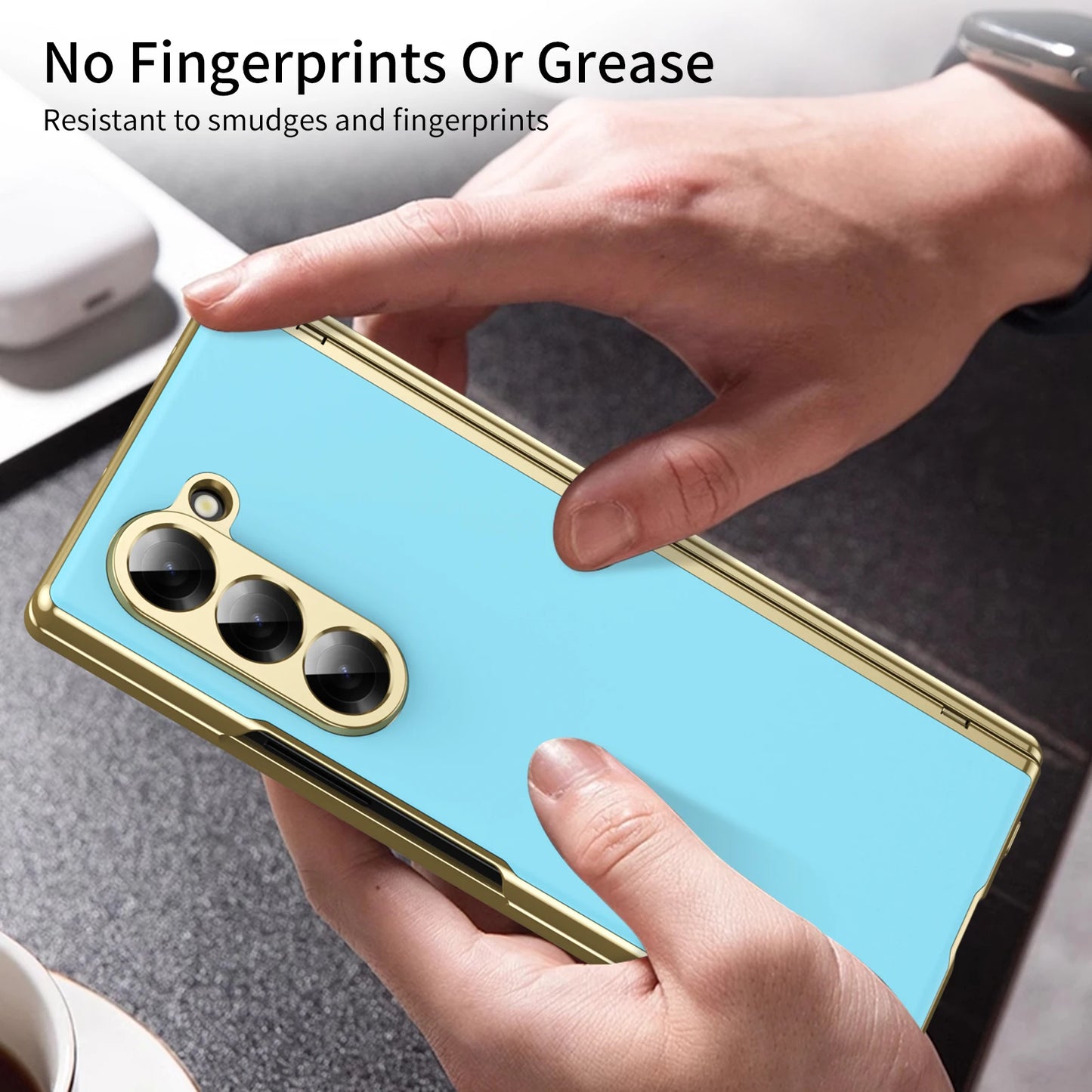 For Samsung Galaxy Z Fold 7 6 5 4 3 Plating Border Hinge Phone Case Luxury Matte Outer Screen Protective Film Shockproof Cover