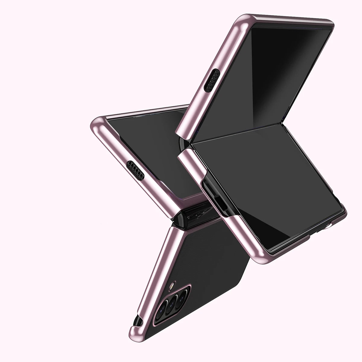 Luxury Electroplated Case For Samsung Galaxy Z Fold 7 6 5 4 3 5G Folding Screen Electroplated PC Transparent Protective Cover