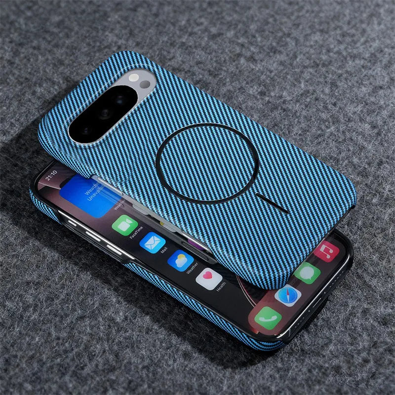 For Magsafe Magnetic Hard PC Case for Google Pixel 11 10 9 Pro XL 10A 9A Pro Slim Half-pack Carbon Fiber Texture Cover