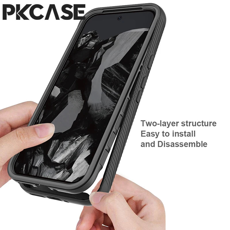 PKCASE 360 Full Coverage Case For Google Pixel 10A 9A 8A 7A 6A Shockproof Clear Armor Cover For Pixel 10 9 8 7 Pro XL