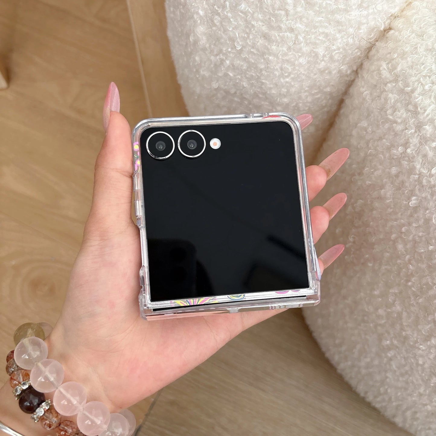 for Samsung Galaxy Z FLIP 7 6 5 4 3 flip7 flip6 2in1 Rope Strap Pendant Fold Phone Case Ins New Rich Flowers Shockproof Cover