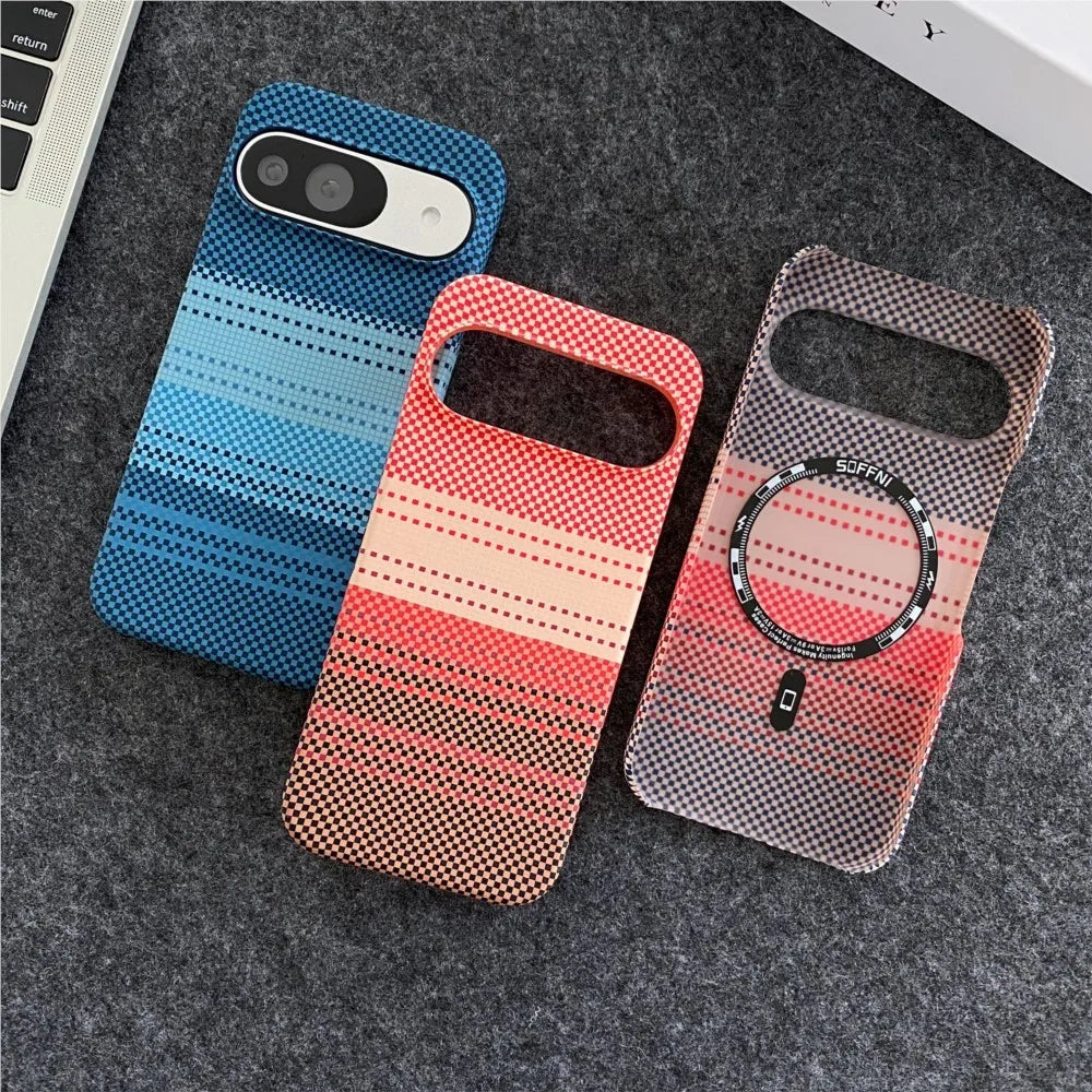 Ultra Thin Magnetic Carbon Fibre Texture Case For Google Pixel 9ProXL 9 8 7 Pro For Magsafe Wireless Charge Shockproof PC Cover