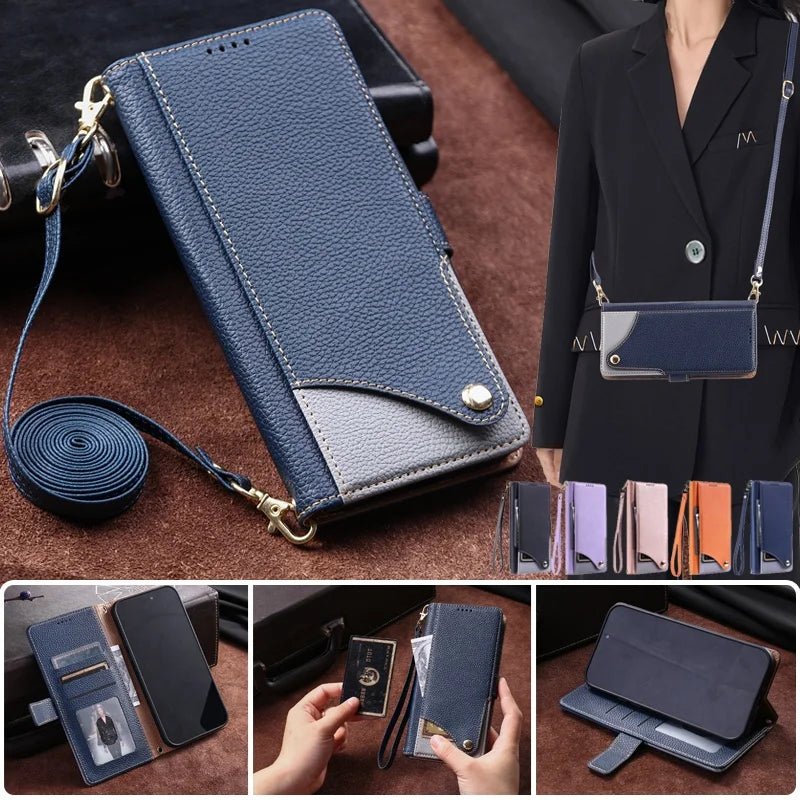 Crossbody Leather Wallet Phone Case for Google Pixel 11 Pro XL10A 10 9A 9 8 8A 7 7A Lanyard Cards Holder Funda Cover Hoesje Etui