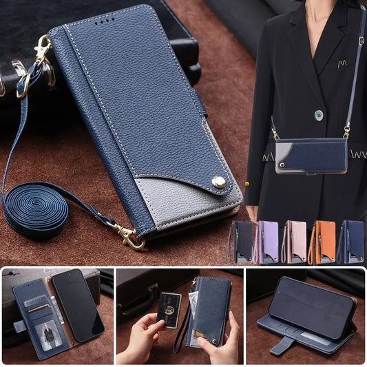 Crossbody Leather Wallet Phone Case for Google Pixel 11 Pro XL10A 10 9A 9 8 8A 7 7A Lanyard Cards Holder Funda Cover Hoesje Etui
