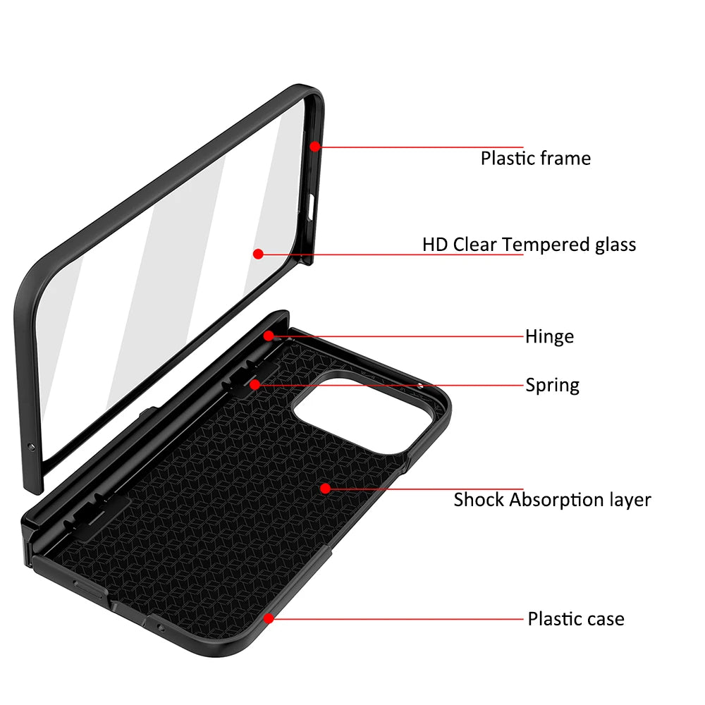 Spring Rotating Hinge Folding Matte Plastic Phone Case For Google Pixel 9 Pro Fold Matt Finish Shell