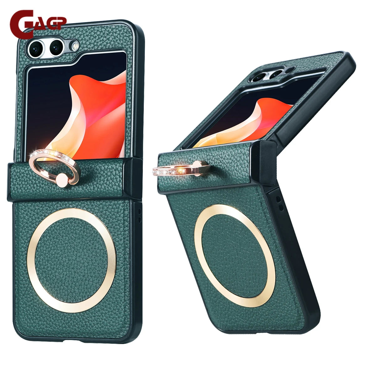 Grain Of Cloth Diamond Ring Bracket Case for Samsung Galaxy Z Flip 3 4 5 6 7 ZFlip 7 Flip 7FE Finger Ring Magnetic Stand Cover