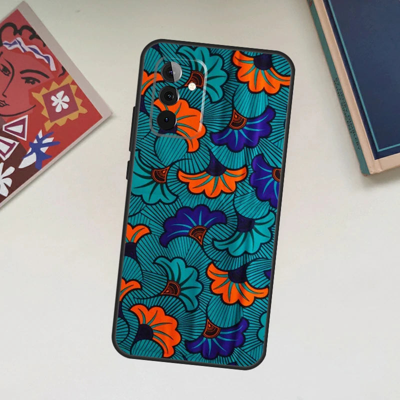 African Wax Fabric Case For Samsung Galaxy A52 A53 A54 A12 A13 A14 A32 A33 A34 A23 A24 A72 A73 A51 A71 A15 A25