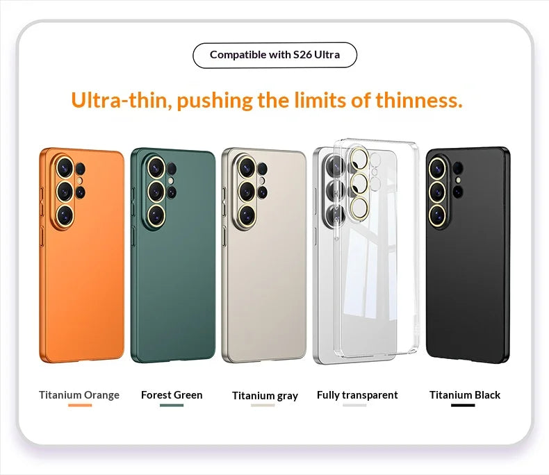 Ultra-thin Matte Business Transparent S26ultra Case for Samsung Galaxy S26 Ultra Lens Protection Shockproof Skin Feel Hard Cover